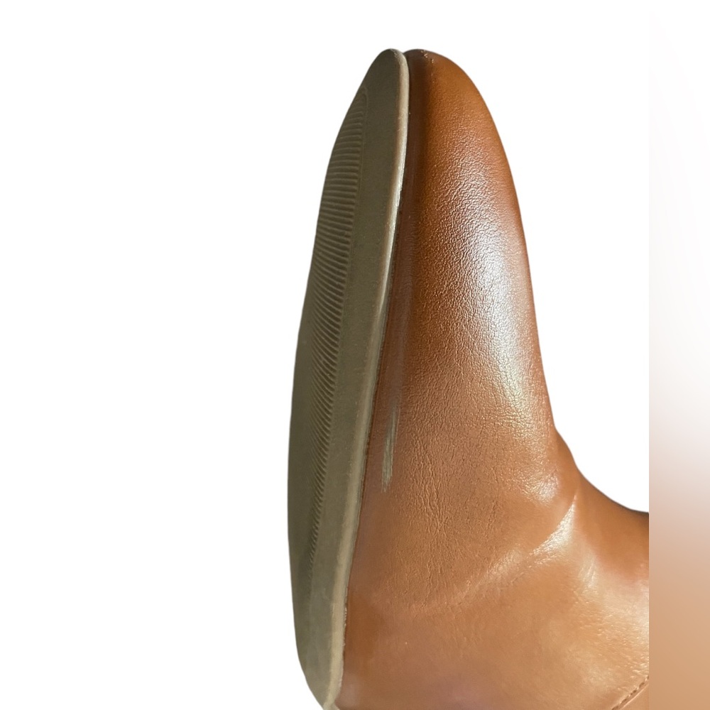 Old Navy Womens Faux Leather Block Heel Ankle Boots Cognac Brown Size 11 - Picture 7 of 9
